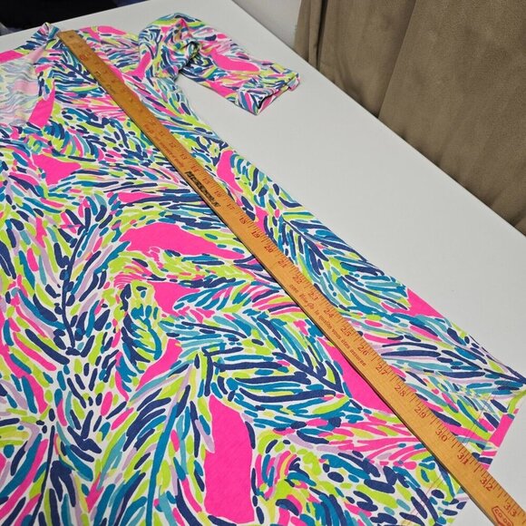 Lilly Pulitzer Rossmore Shift Dress S Pink Blue Print Mini Resort Travel Ready - Picture 11 of 12